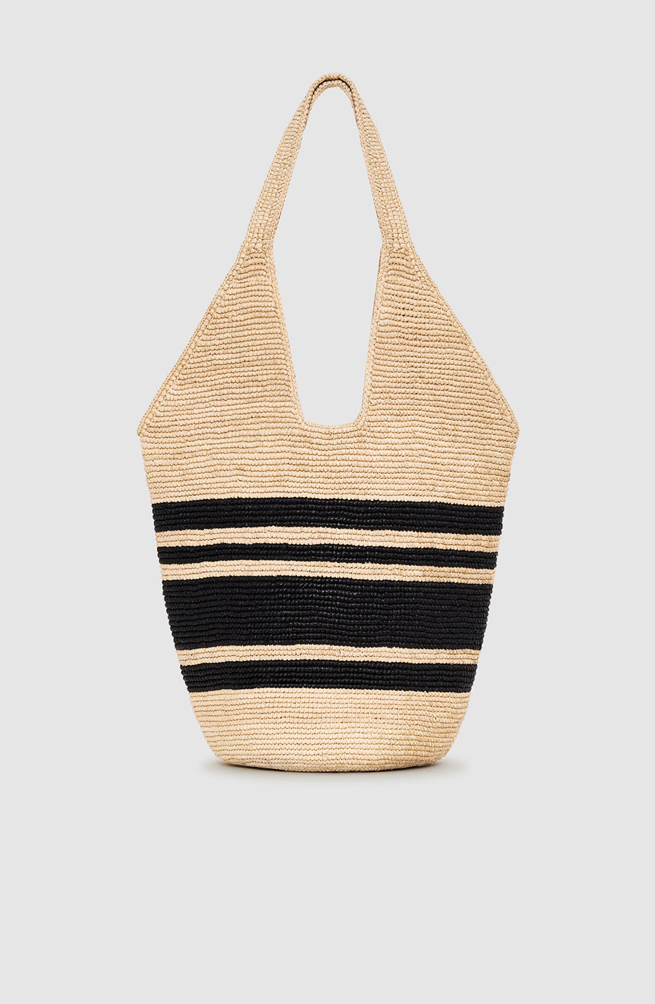 Leah Logo Hobo Bag, Alternate, color, Black And Natural Stripe