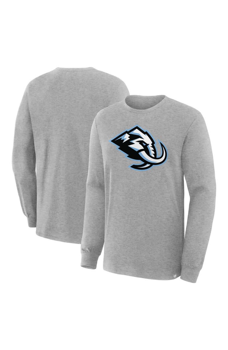FANATICS Men's Fanatics  Heather Gray Utah Mammoth Primary Logo Legacy Long Sleeve T-Shirt, Main, color, Heather Gray
