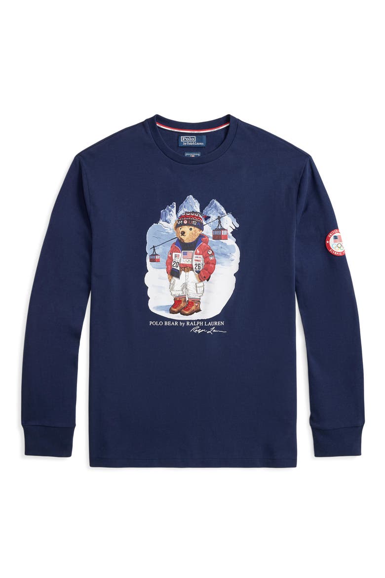 Team USA Polo Bear Graphic T-Shirt, Alternate, color, REFINED NAVY