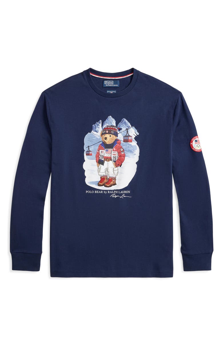 Polo Ralph Lauren Team USA Polo Bear Graphic T-Shirt, Alternate, color, Refined Navy