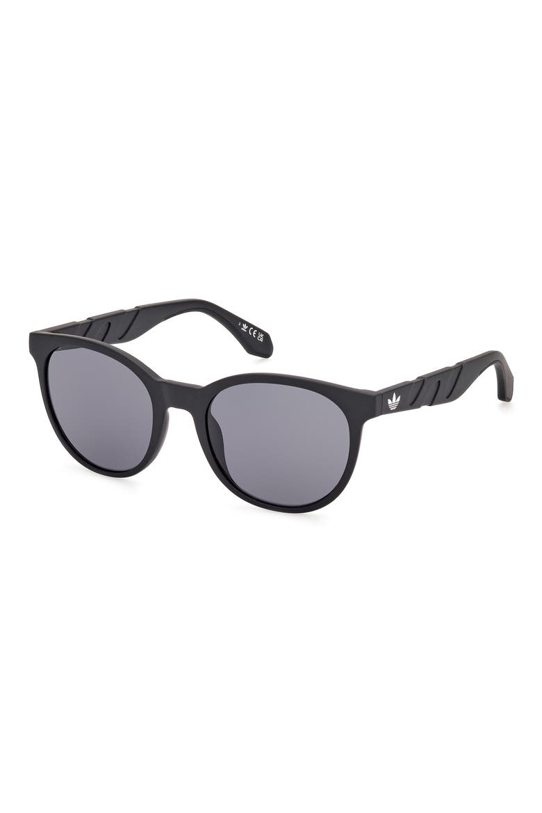 Round Sunglasses, Alternate, color, MATTE BLACK/ SMOKE