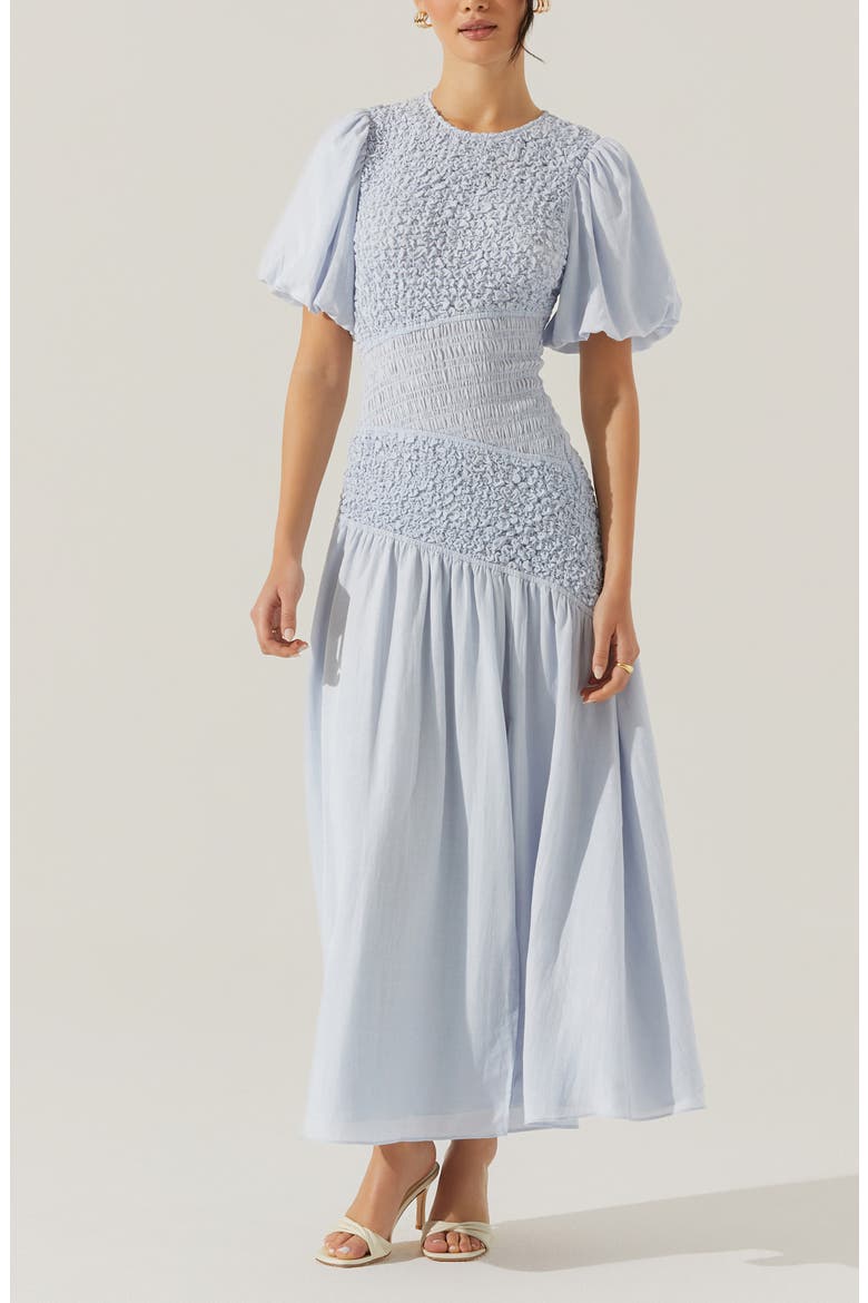 Theoni Smocked Maxi Dress, Alternate, color, BLUE