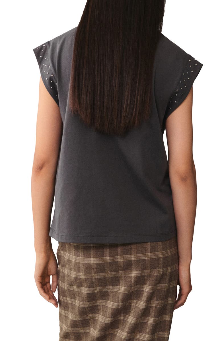 MANGO Studded Cap Sleeve T-Shirt, Alternate, color,