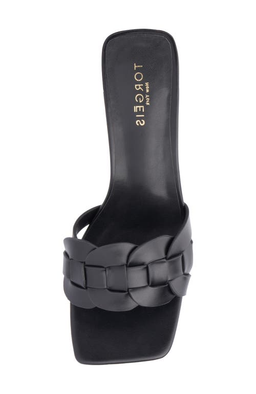 Torgeis Ela Woven Slide Sandal In Black