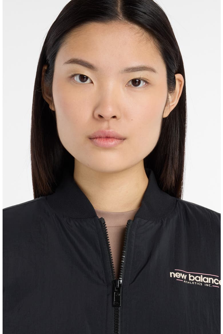 Reimagined Woven Bomber Jacket, Alternate, color, BLACK