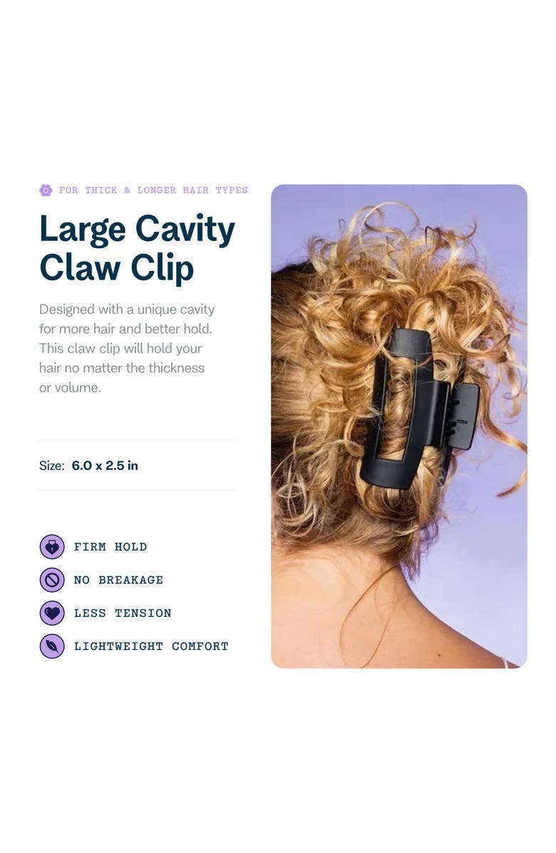 Gimme Beauty Large Cavity Claw Clip for Thick Hair, Alternate, color, Black