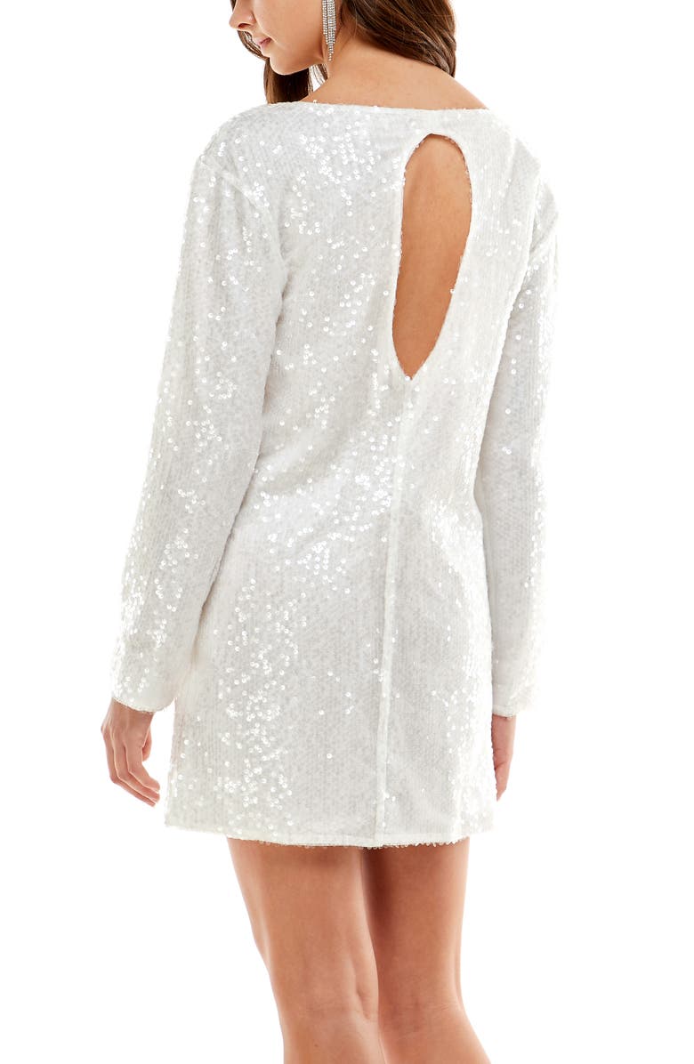 WAYF Bonnie Sequin Long Sleeve Minidress, Alternate, color, 