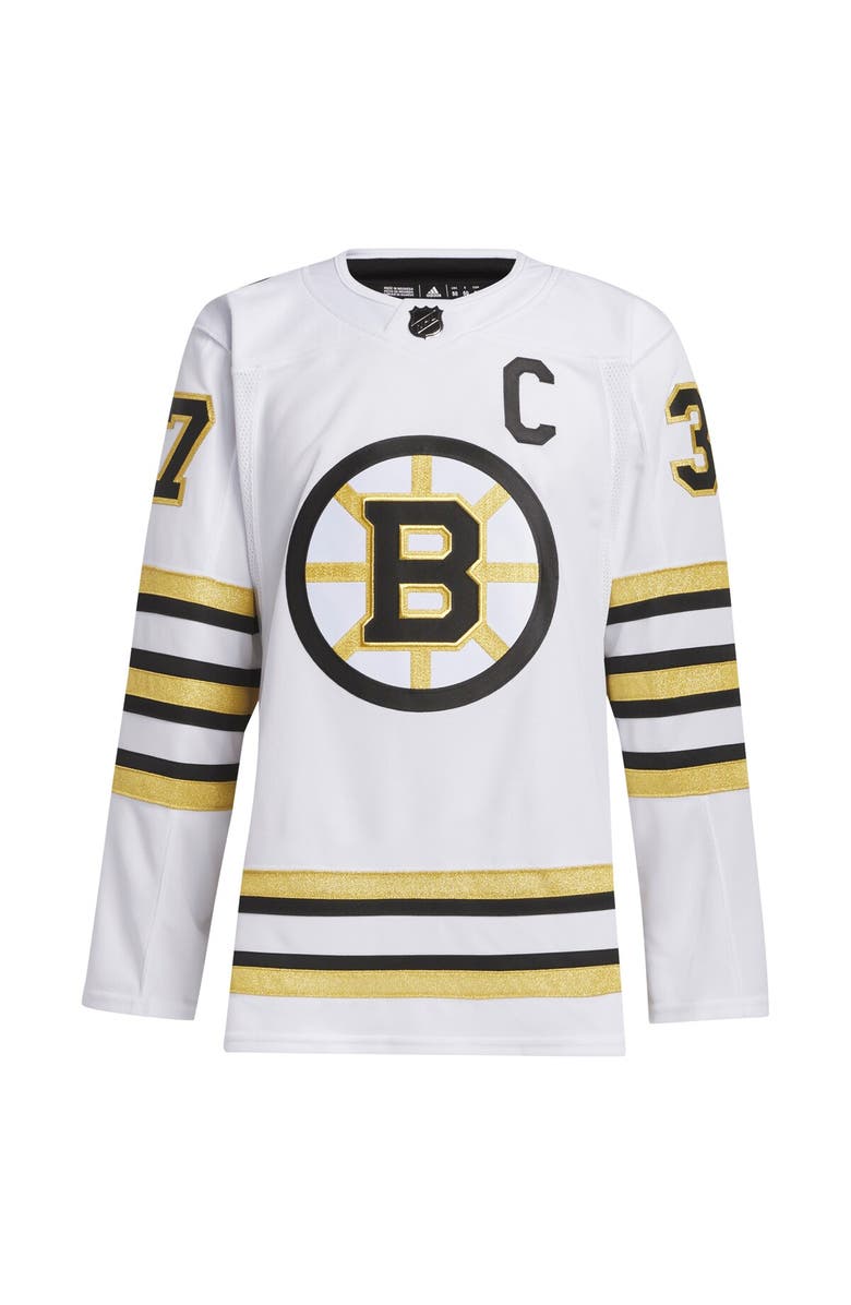 adidas Men's adidas Patrice Bergeron White Boston Bruins Away Primegreen Authentic Player Jersey, Alternate, color, 