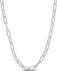 DELMAR Textured Paper Clip Chain Necklace