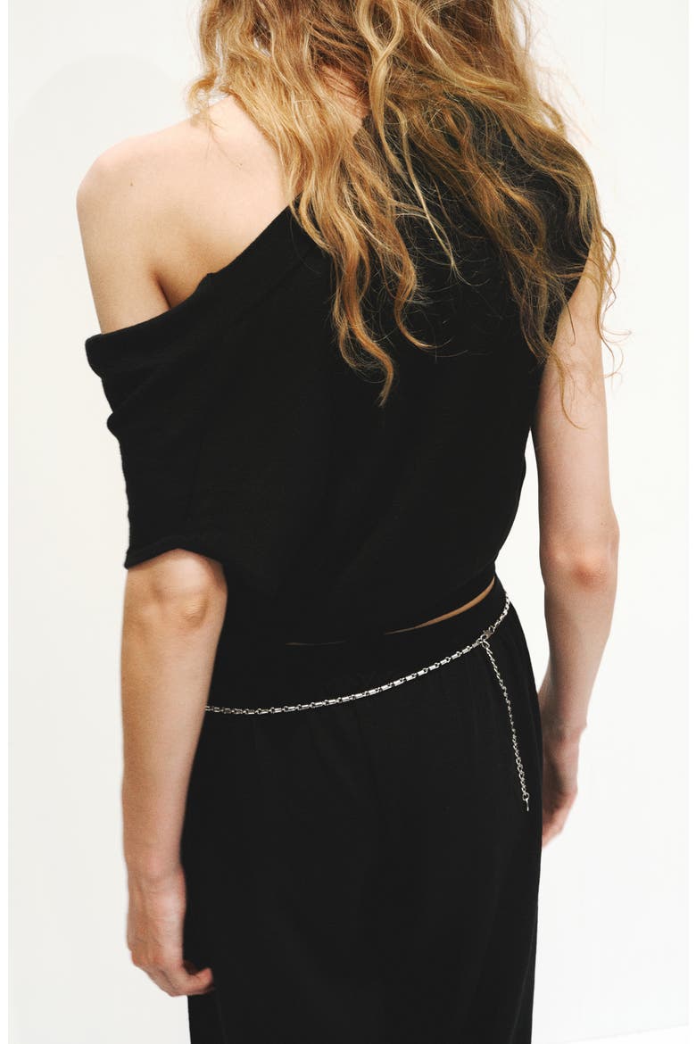 Draped Neck Sweater, Alternate, color, BLACK