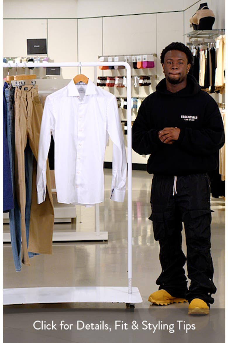 Slim Fit Solid White Cotton Twill Dress Shirt video
