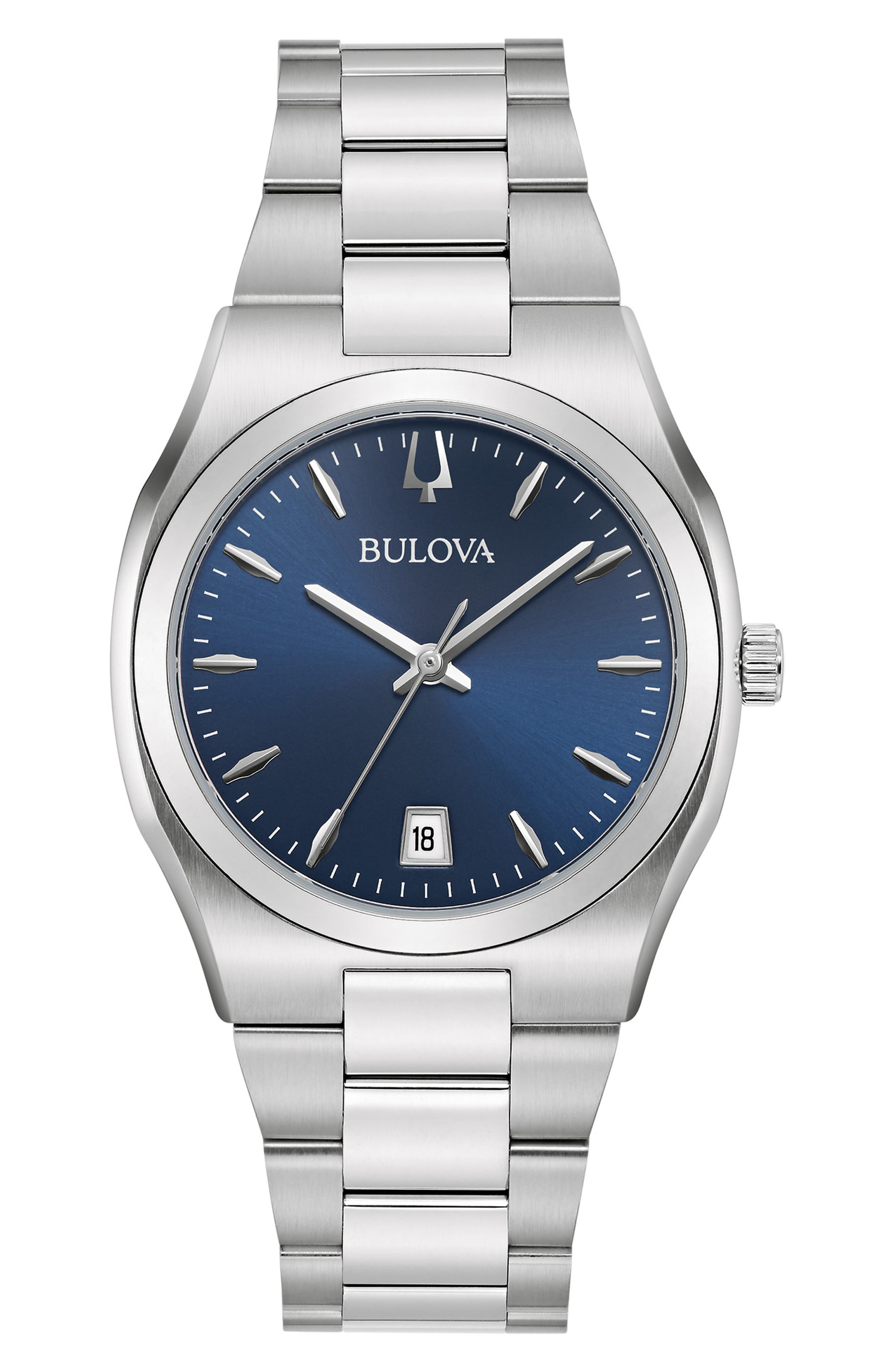 BULOVA Three-Hand Quartz Stainless Steel Bracelet Watch, 34mm