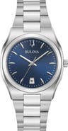 BULOVA Three-Hand Quartz Stainless Steel Bracelet Watch, 34mm