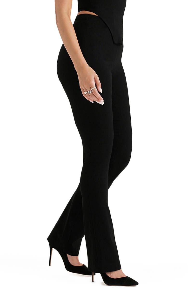 HOUSE OF CB Laurel High Waist Stretch Trousers, Alternate, color, Black
