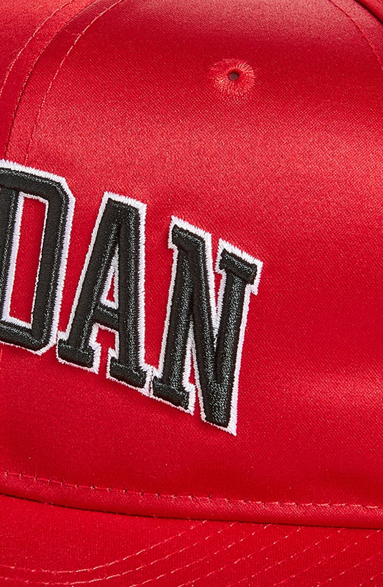 Jordan Kids' Satin Flat Brim Snapback Baseball Cap, Alternate, color, Gym Red