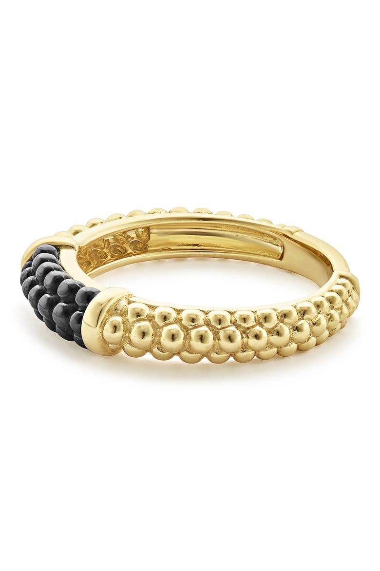 Gold & Black Caviar Stacking Ring, Alternate, color, GOLD
