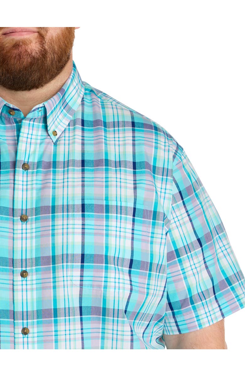 Harbor Bay by DXL Big & Tall Easy-Care Medium Plaid Sport Shirt V6, Alternate, color, Blue Multi