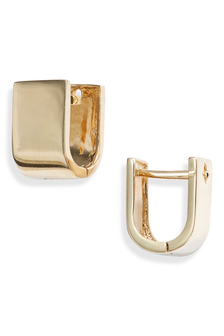 Wide Flat Huggie Hoop Earrings (Nordstrom Exclusive), Main, color, YELLOW GOLD