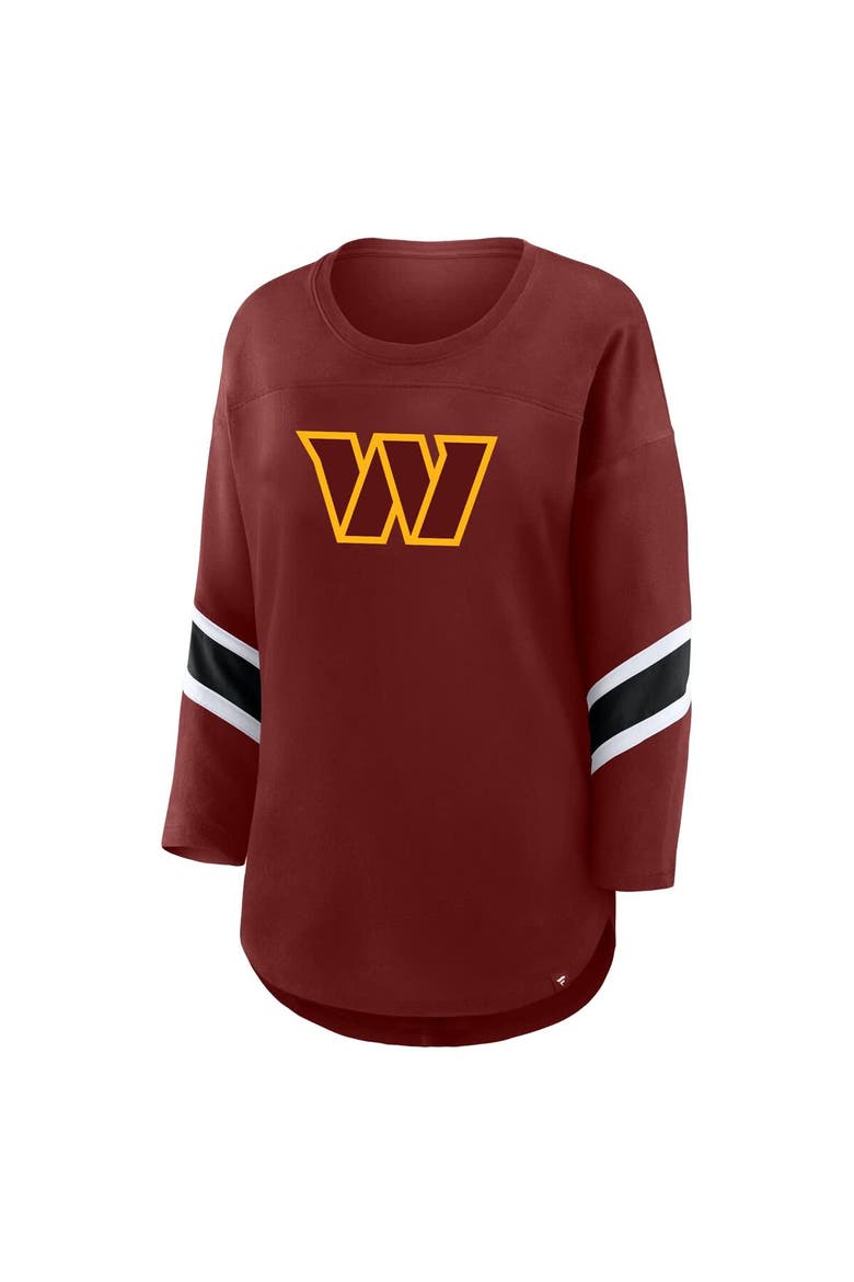 Women's Fanatics Burgundy Washington Commanders Plus Size Redzone 3/4-Sleeve Scoop Neck T-Shirt, Alternate, color, Burgundy