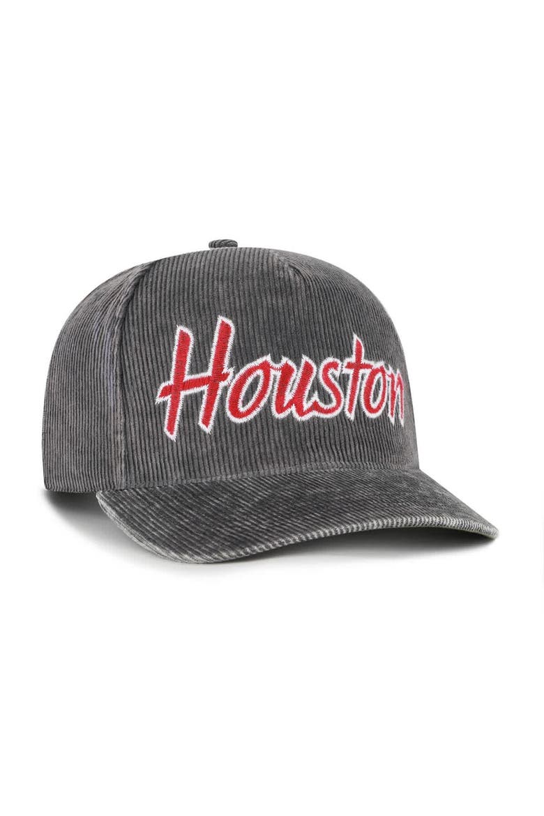 Men's '47  Gray Houston Cougars Reclaim Snow Wash Corduroy Hitch Adjustable Hat, Alternate, color, Gray