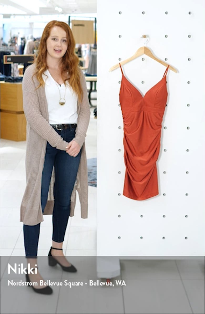 Ruched Satin Body-Con Dress, sales video thumbnail