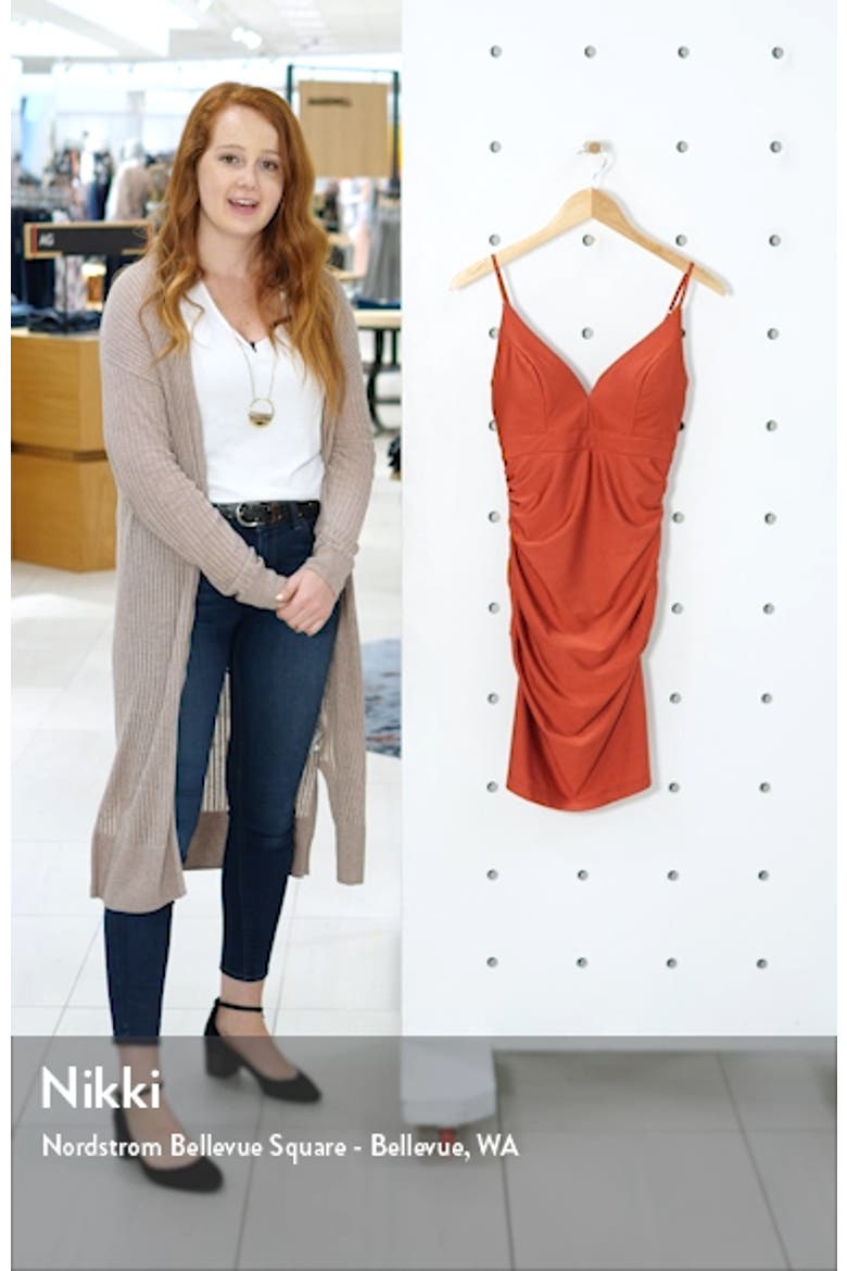 Ruched Satin Body-Con Dress video