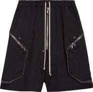 Rick Owens Heizer Bela Stretch Poplin Zip Shorts