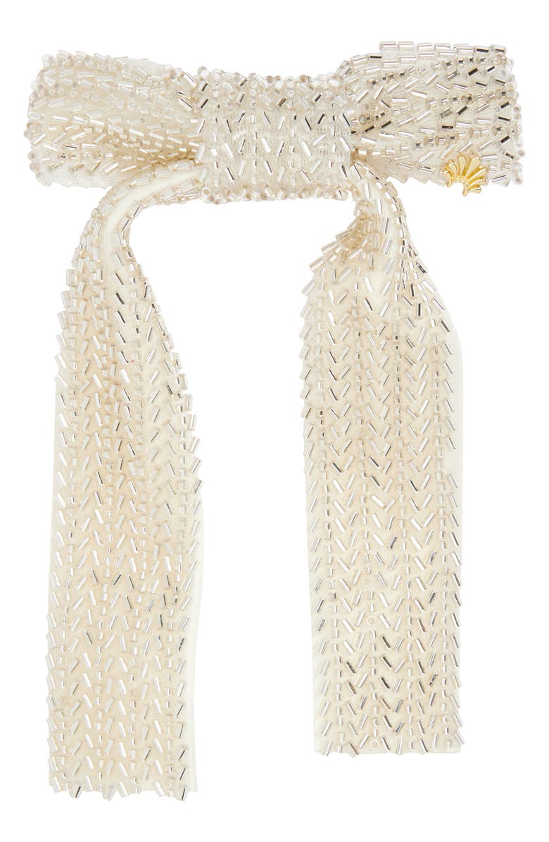 Lele Sadoughi Margot Beaded Bow Barrette, Main, color, 