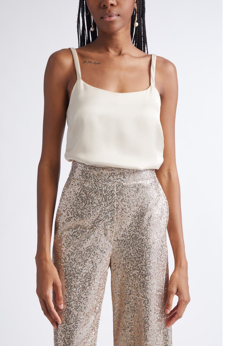 ST. JOHN Liquid Satin Camisole, Main, color, Latte