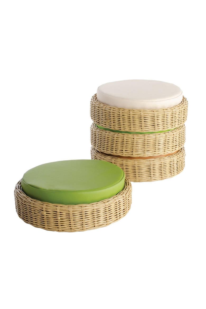 Washable Wicker Poufs - Set of 4, Alternate, color, Multicolored