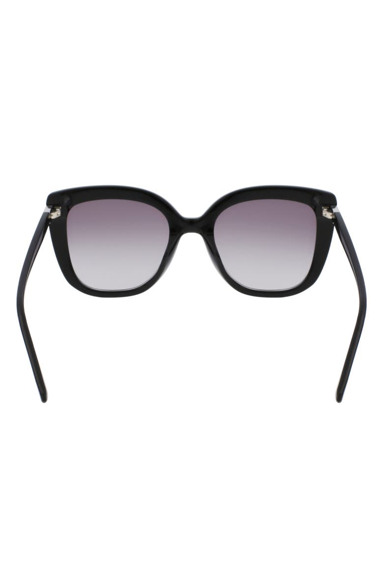 Longchamp Le Pliage 53mm Gradient Rectangular Sunglasses, Alternate, color, Black/ Black