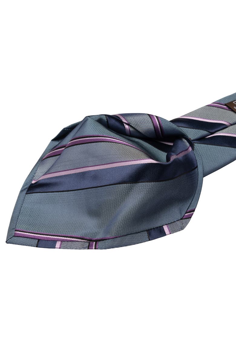 Elizabetta Rufino - Extra Long Silk Jacquard Tie for Men, Alternate, color, Steel Blue And Lavender