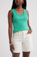 Caslon® Scoop Neck Rib Cotton Tank