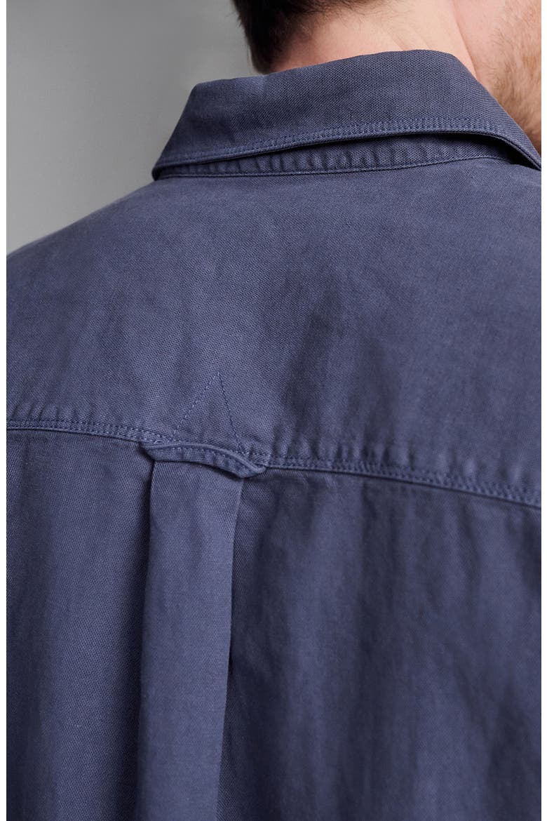 Cotton Blend Button-Up Shirt, Alternate, color, OUTER SPACE