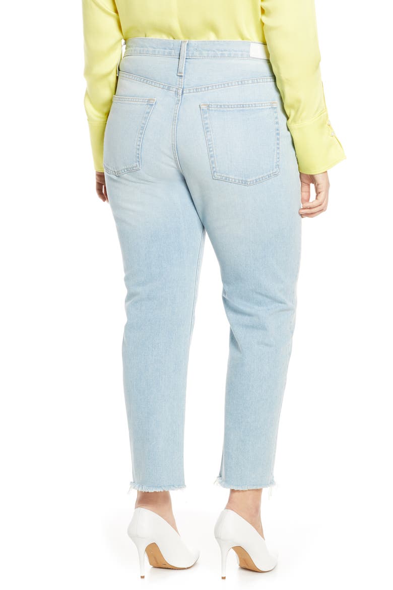 Cigarette Raw Hem Ankle Jeans (Nordstrom Exclusive), Alternate, color, LIGHT INDIGO WASH