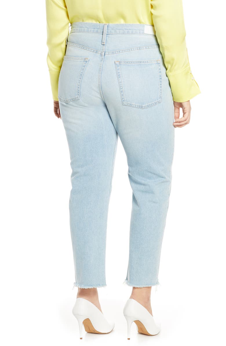 Something Navy Cigarette Raw Hem Ankle Jeans, Alternate, color,