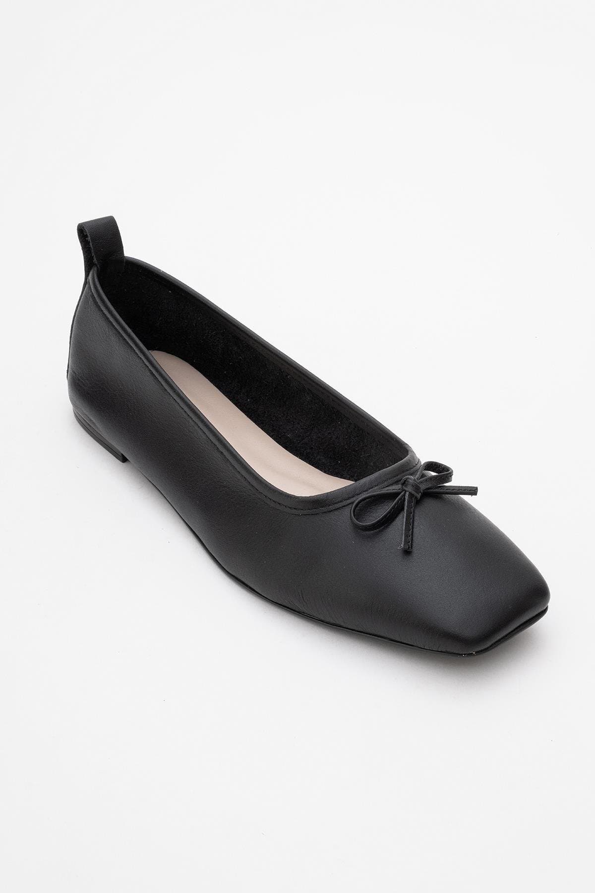 Forever & Always Shoes Sosa Leather Ballet Flats, Alternate, color, Black Leather