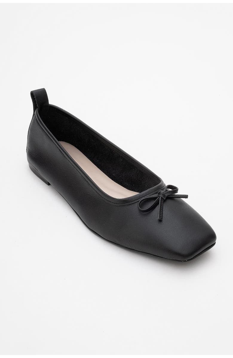 Forever & Always Shoes Sosa Leather Ballet Flats, Alternate, color, Black Leather