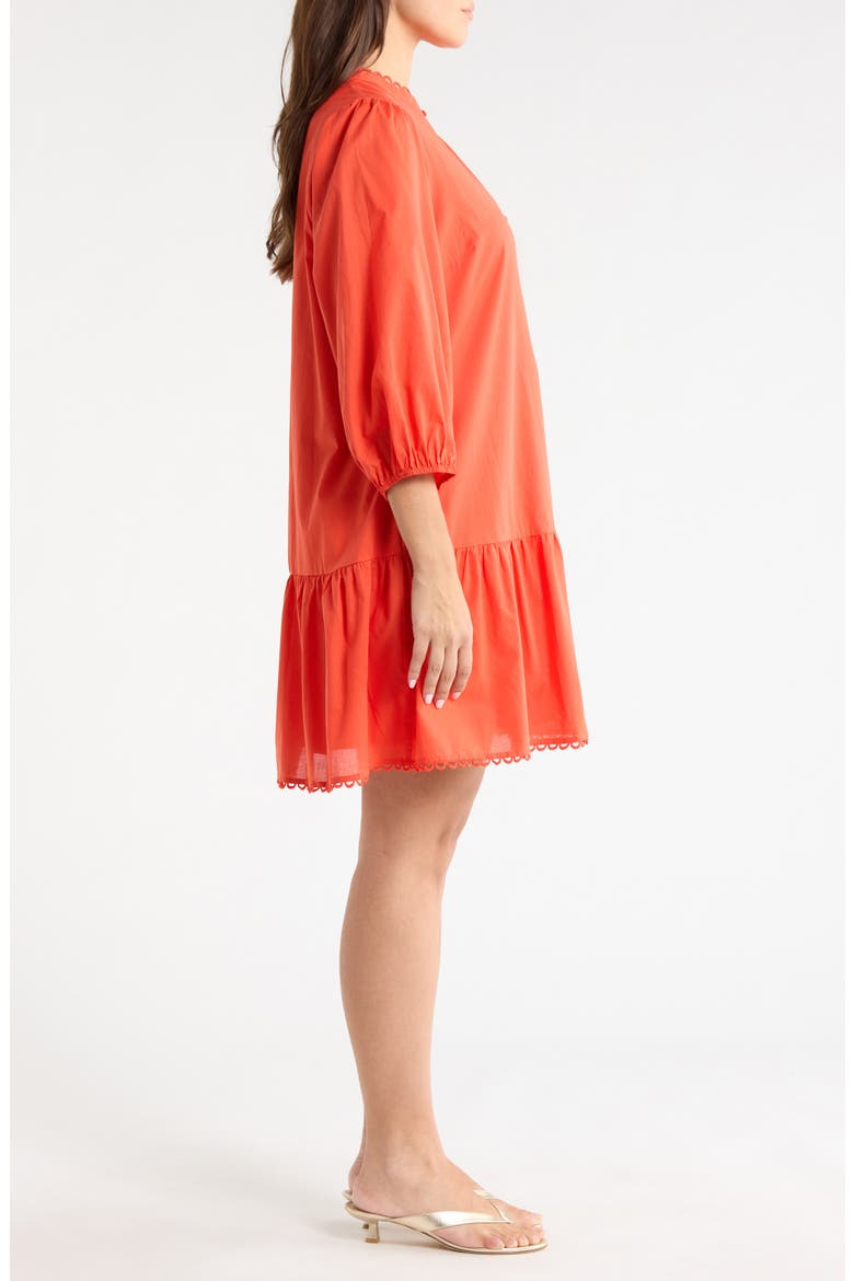 Yamila Ruffle Cotton Minidress, Alternate, color, TOMATO
