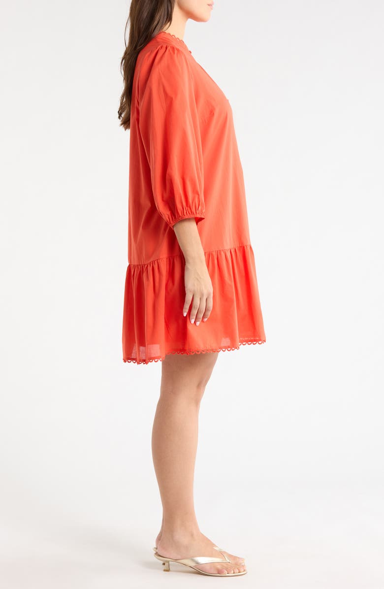 SUGARLIPS Yamila Ruffle Cotton Minidress, Alternate, color, Tomato