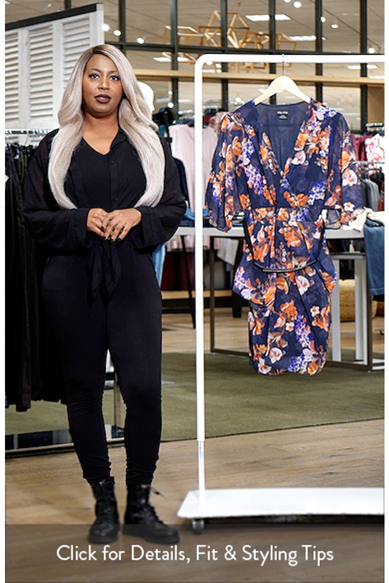 Floral Print Faux Wrap Minidress video