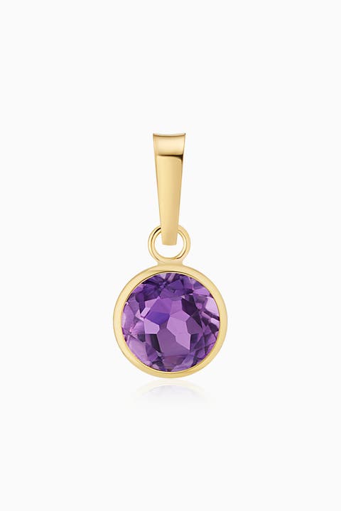 14K Yellow Gold Vivid Round Pendant Charm