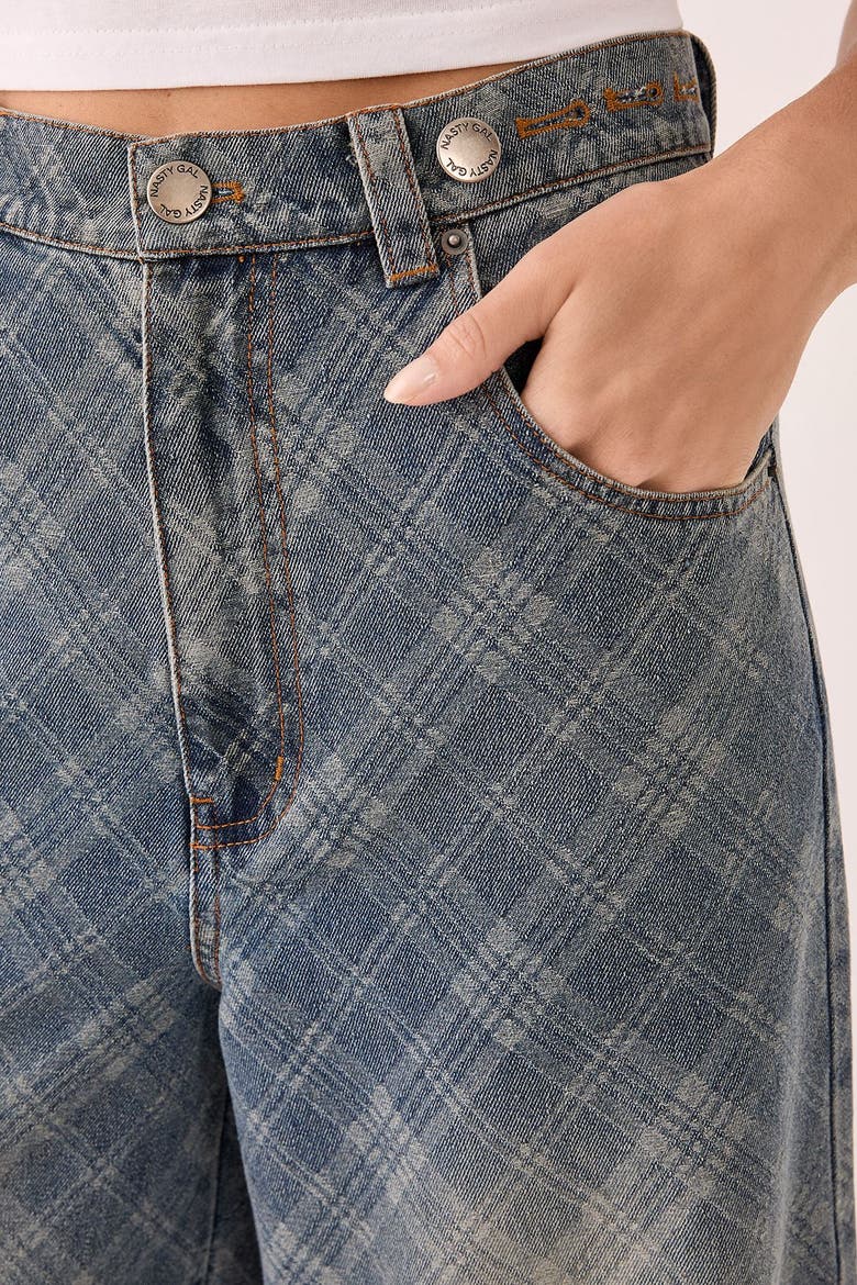 Denim Distressed Straight Leg Jeans, Alternate, color, Authentic Midwash