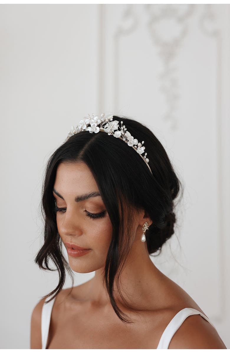 Untamed Petals Josephine Crystal Tiara, Alternate, color, Gold