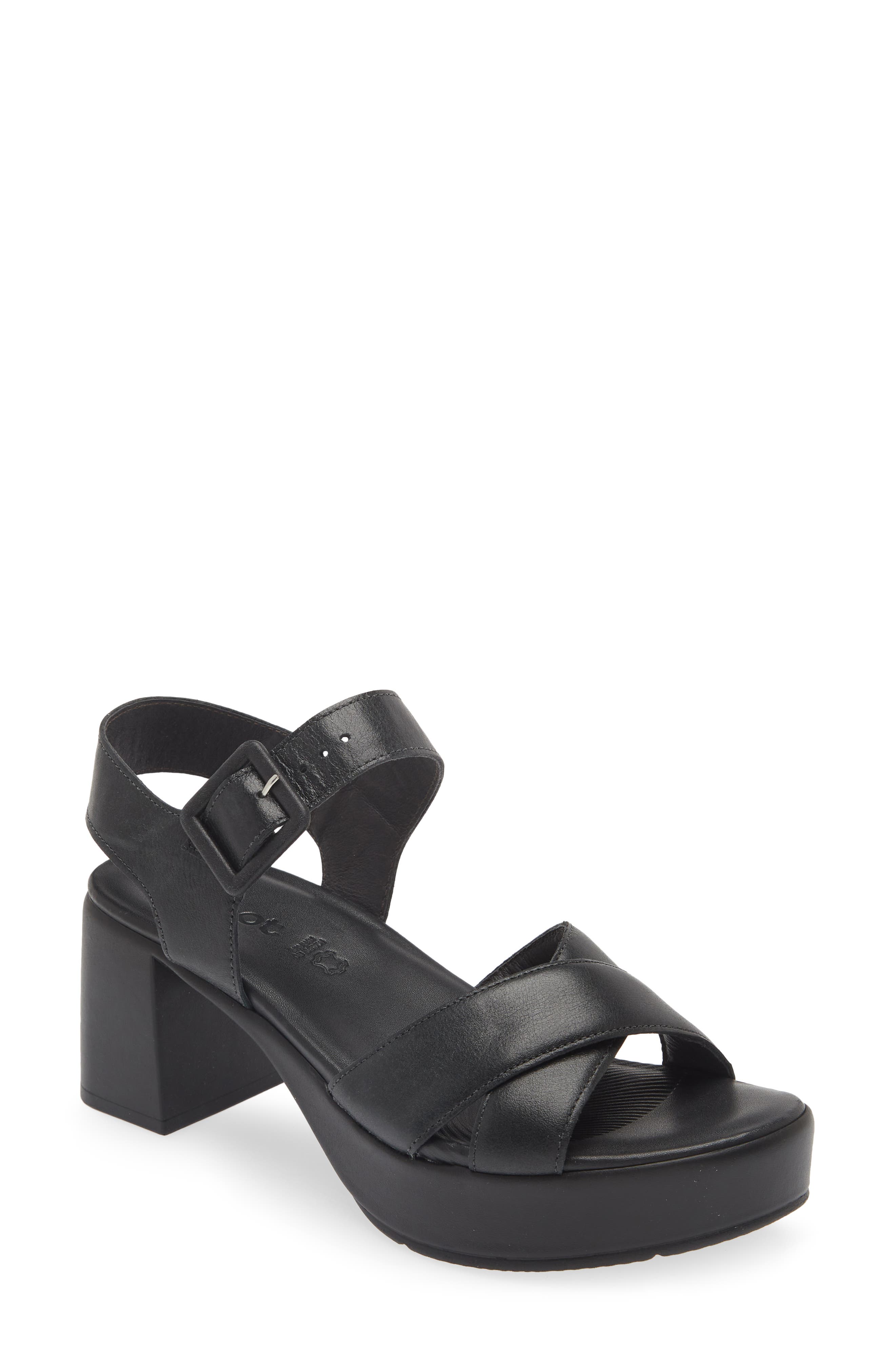 Naot Elite Platform Sandal, Main, color, Shiny Black Leather