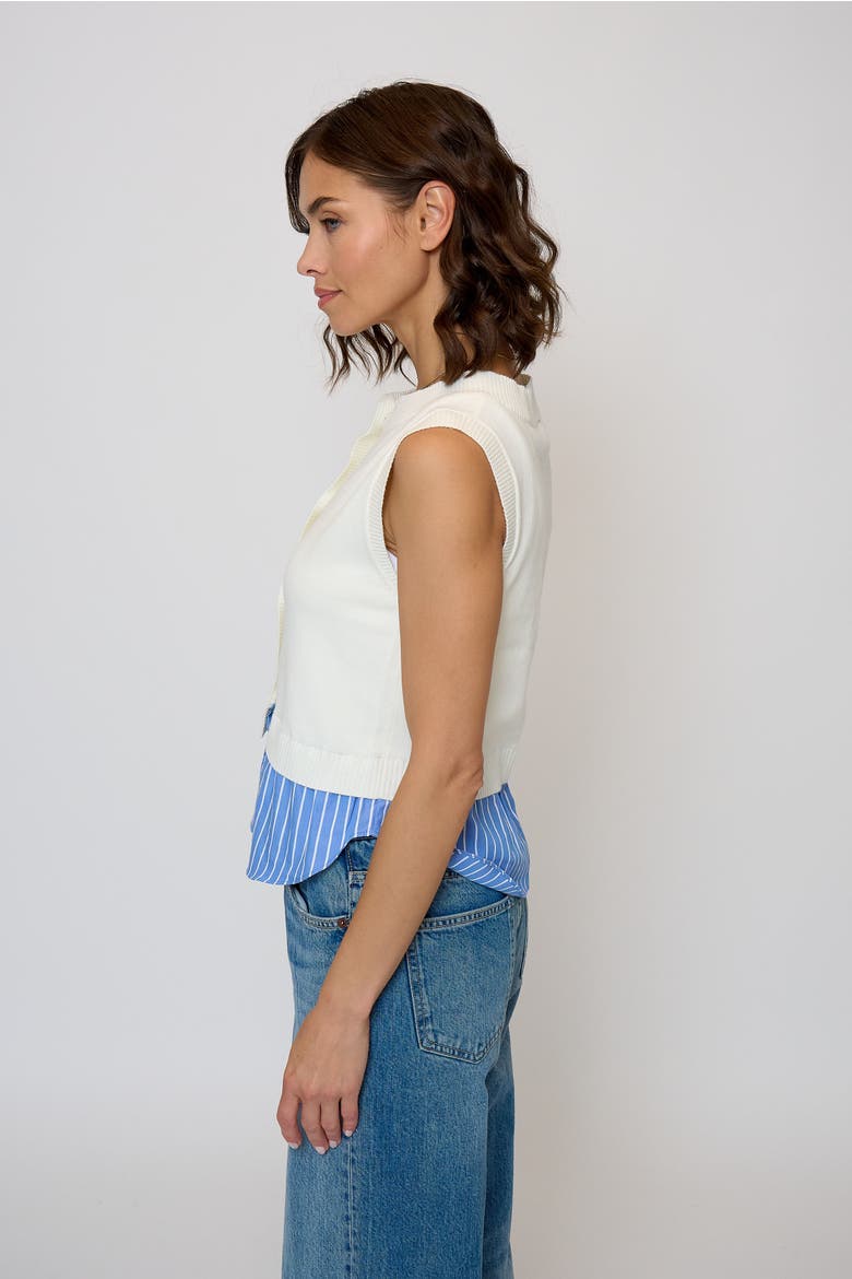 Kira Twofer Button Up Tank, Alternate, color, Blue Stripe