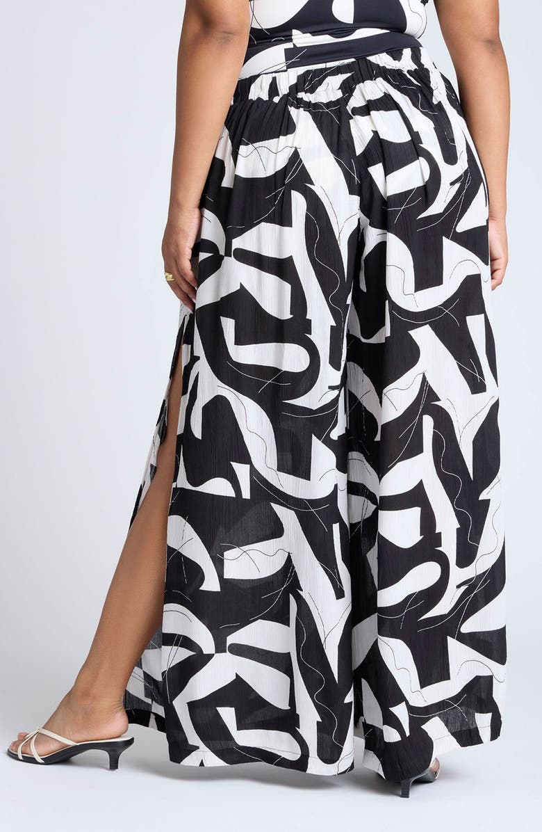 ELOQUII Print Wide Leg Cover-Up Pants, Alternate, color, 