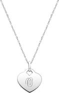 Tiny Blessings Sterling Silver Baby Heart & Engraved Initial 12-14" Necklace