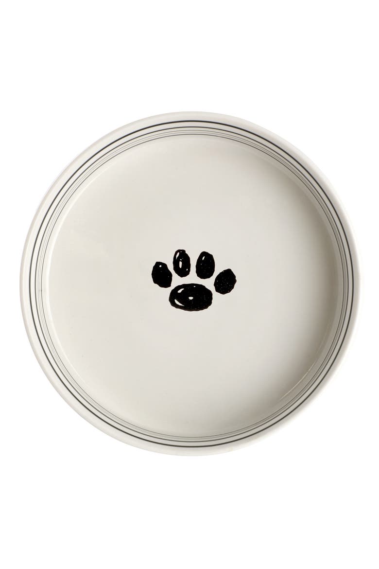Suppertime Favorites 6.5in Stoneware Pet Bowl, Alternate, color, White