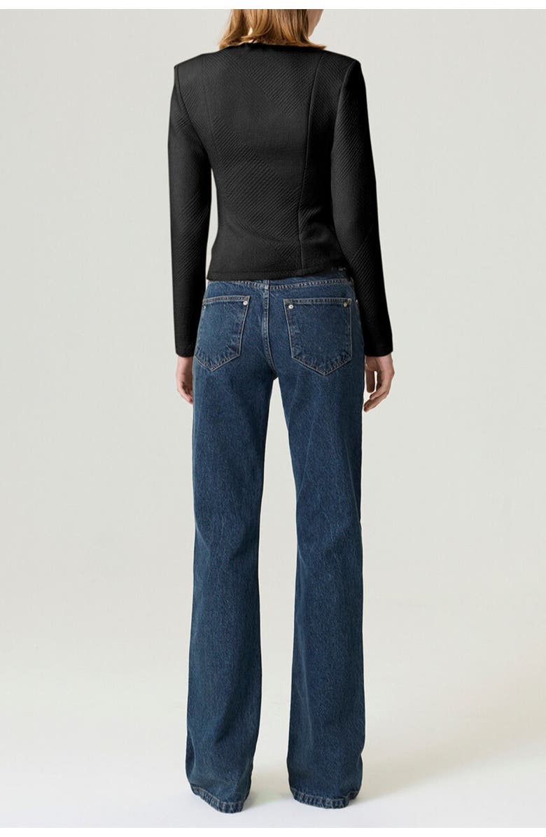 Nocturne Zippered Blouse, Alternate, color, Black